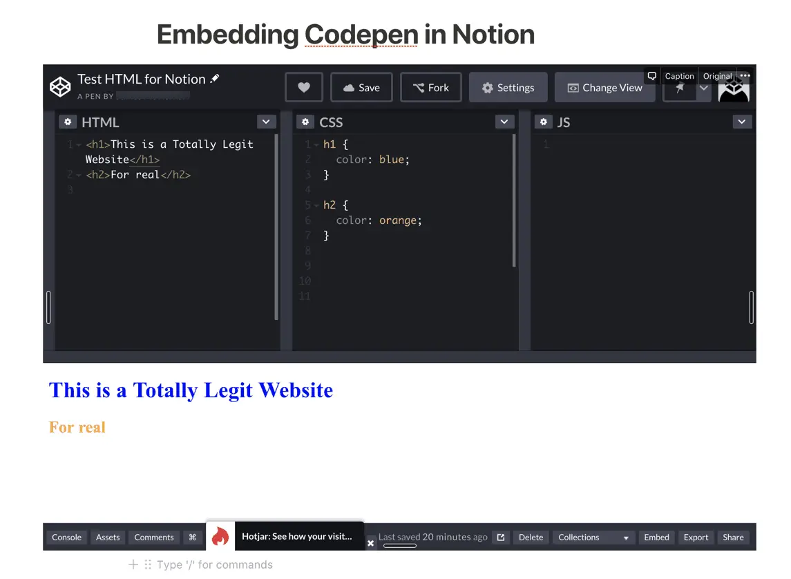 How To Embed Codepen Into Notion - The Productive Engineer