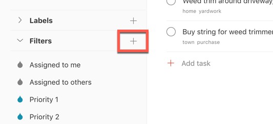 todoist filter query