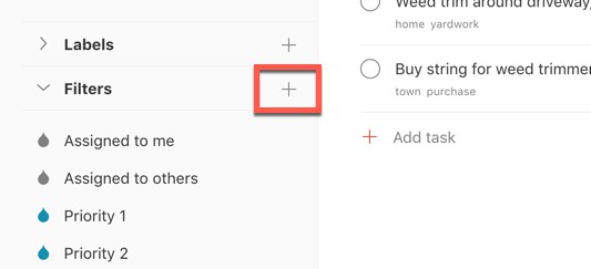 todoist filters and labels