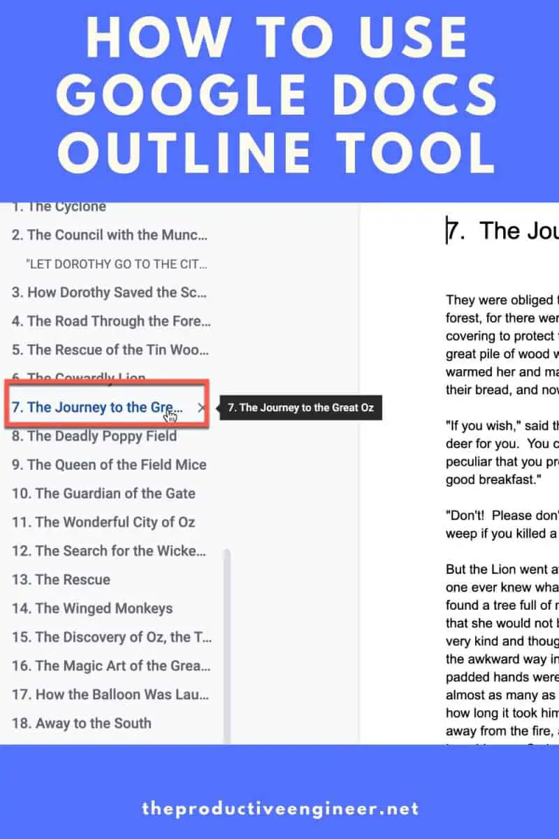 how to use google docs outline tool