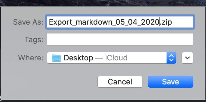 macdown export on save