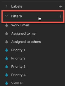 todoist filters and labels