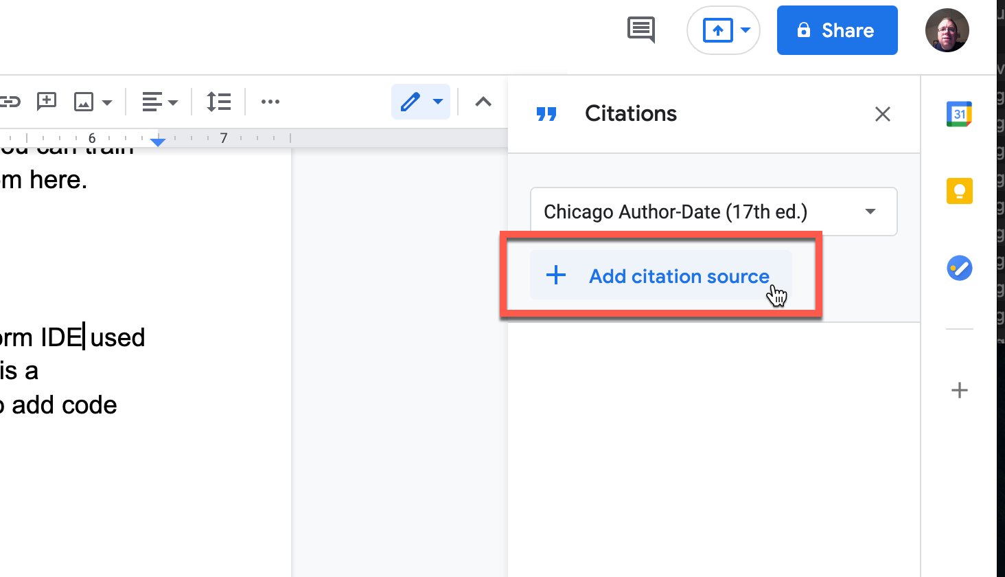 how to put footnotes in google docs