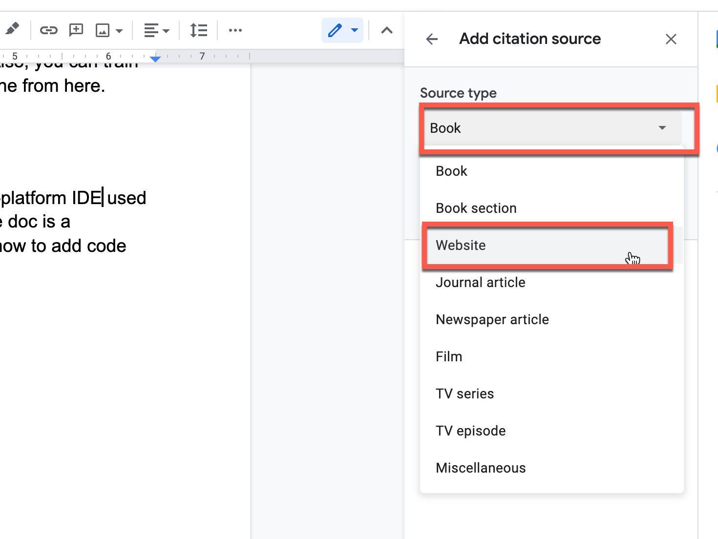 how to add a footnote in google docs