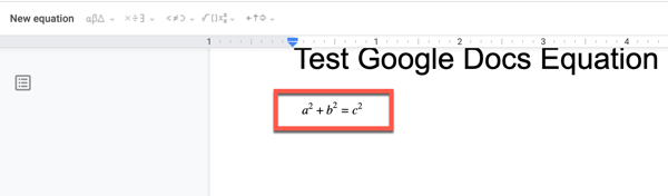 a full equation in Google Docs