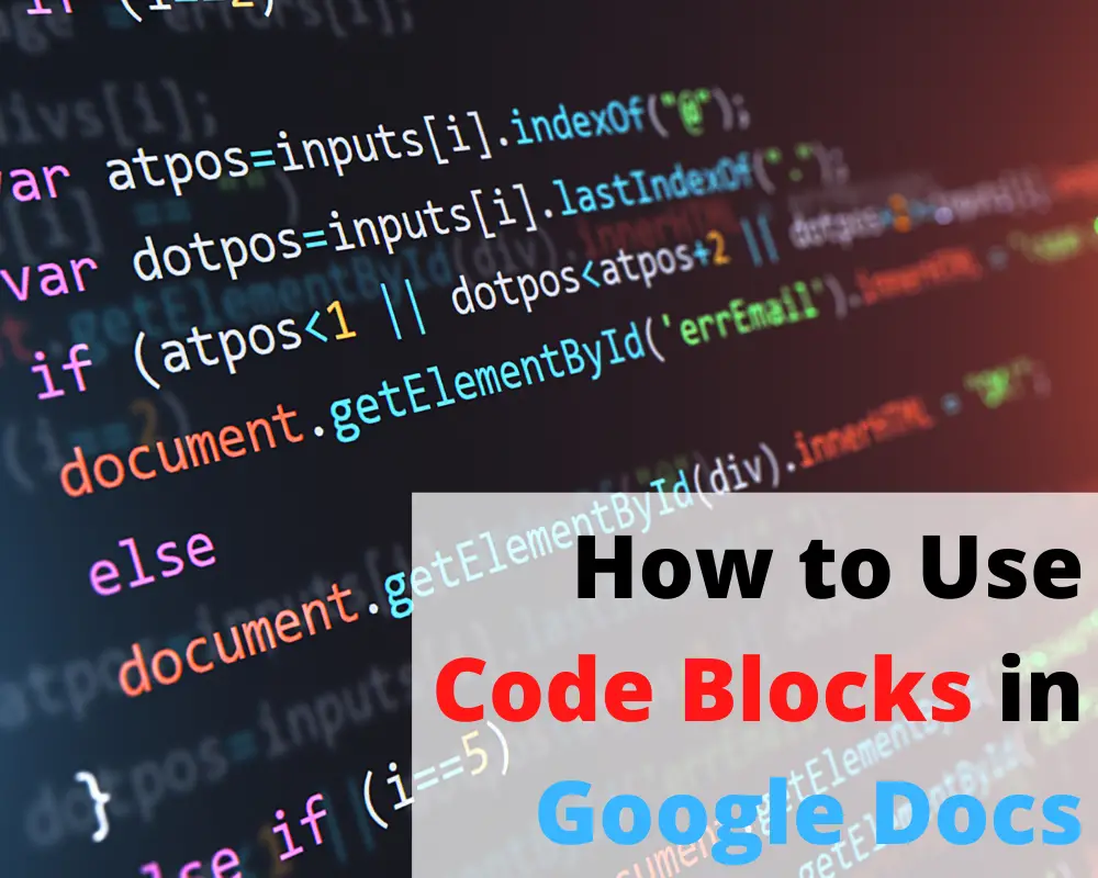 code blocks google docs