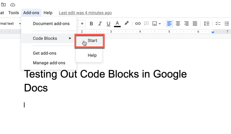 google docs code blocks