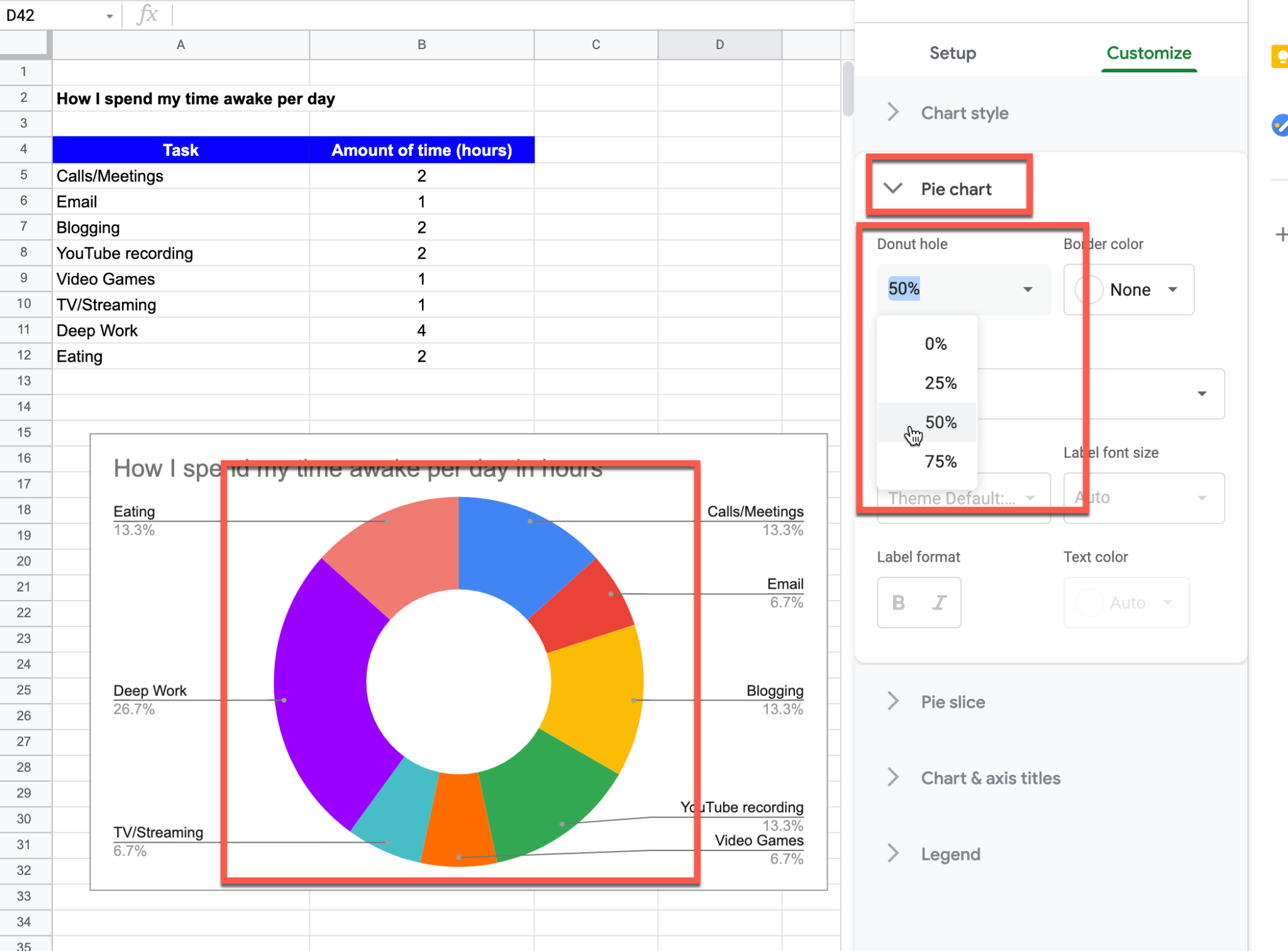 How to Make a Pie Chart in Google Sheets The Productive Engineer