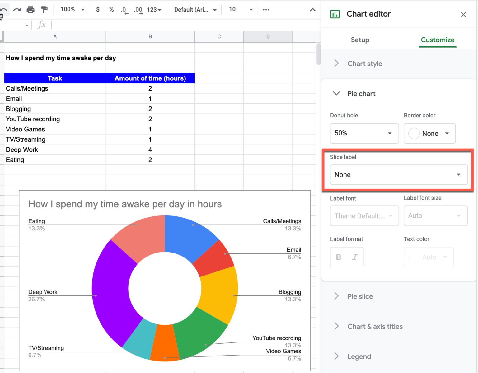 How to Make a Pie Chart in Google Sheets - The Productive Engineer