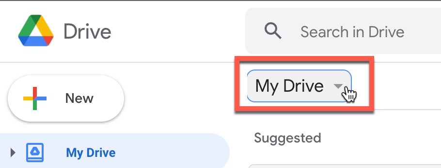 Click on "My Drive"