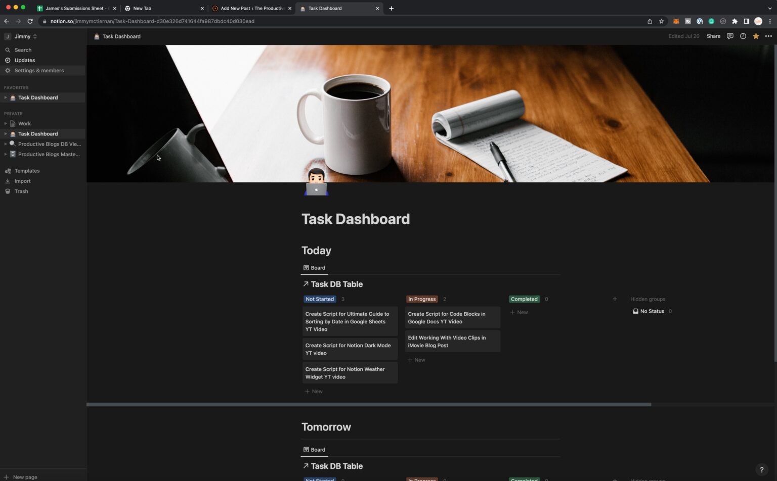 notion dark mode chrome